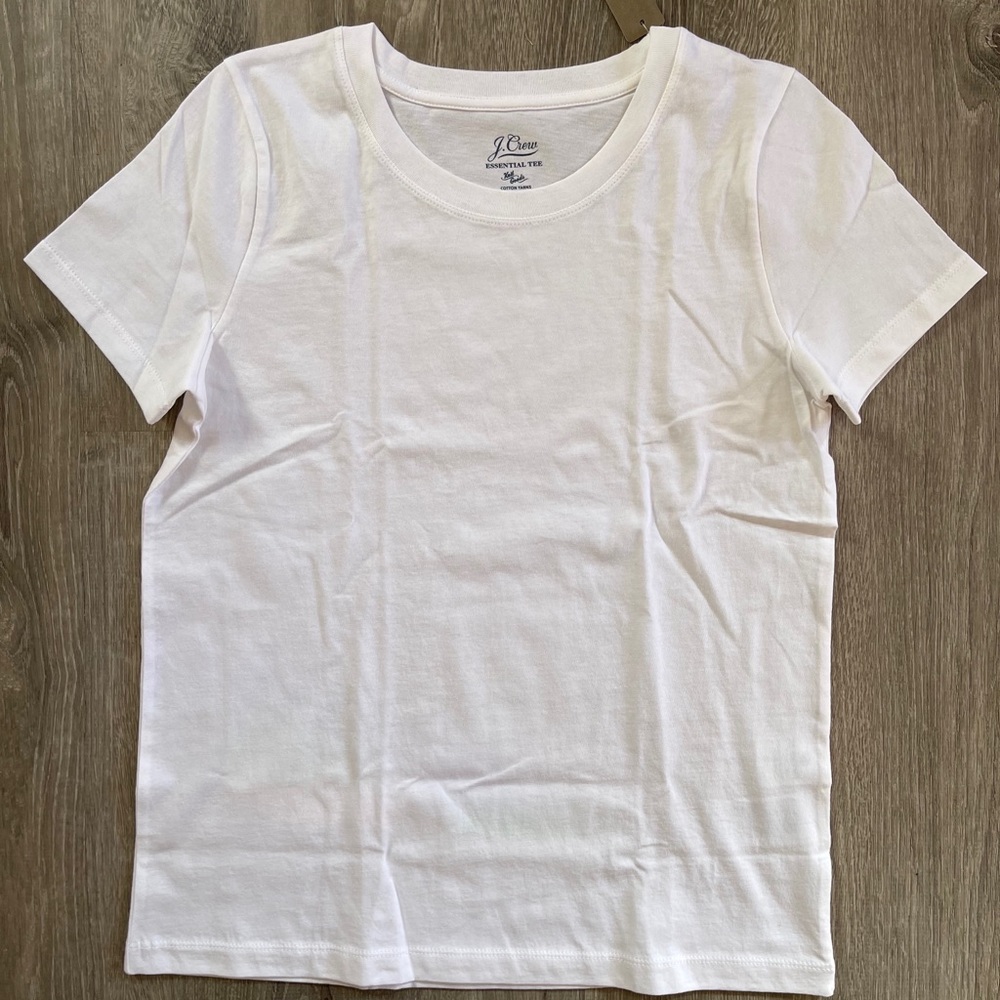 *J Crew White Cotton Crew Neck T-Shirt